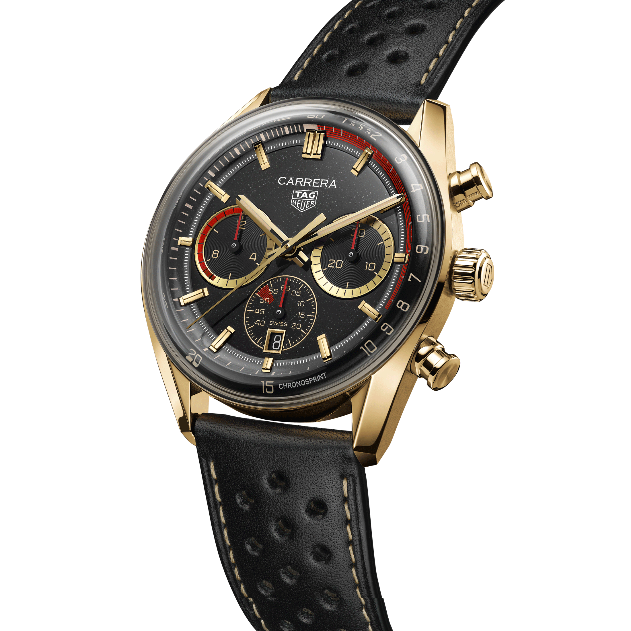 TAG Heuer Carrera Chronosprint x Porsche Rallye Yellow Gold automatic watch 42 mm CBS2041.EB0382