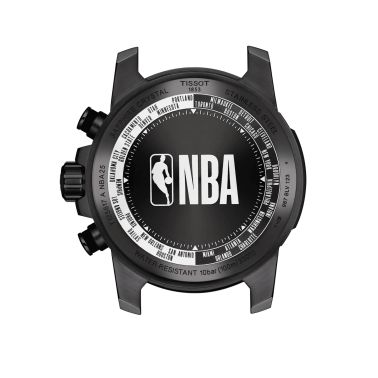 Tissot Supersport NBA quartz chronograph watch anthracite dial black leather strap 45.5 mm T125.617.37.067.00