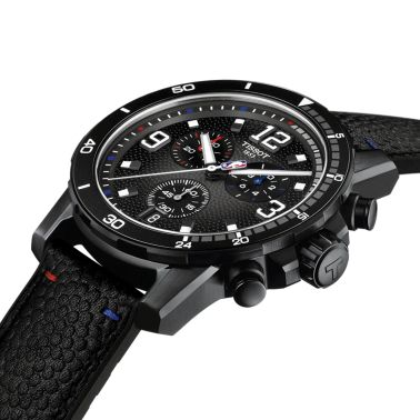 Tissot Supersport NBA quartz chronograph watch anthracite dial black leather strap 45.5 mm T125.617.37.067.00