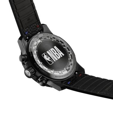 Montre Tissot Supersport Chronographe NBA quartz cadran anthracite bracelet cuir noir 45,5 mm T125.617.37.067.00