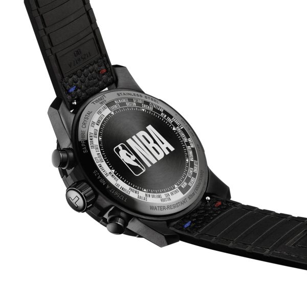 Tissot Supersport NBA quartz chronograph watch anthracite dial black leather strap 45.5 mm T125.617.37.067.00