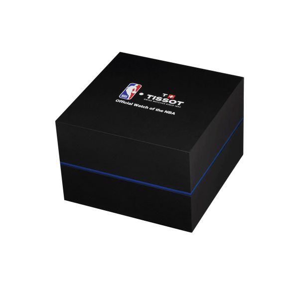 Montre Tissot Supersport Chronographe NBA quartz cadran anthracite bracelet cuir noir 45,5 mm T125.617.37.067.00