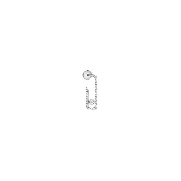 Boucle d'oreille gauche Messika Move Addiction Pavée en or blanc et diamants (prix unitaire)