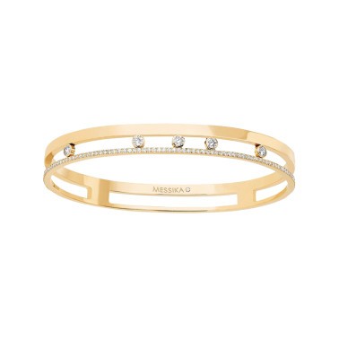 Bangle Messika Move Romane en or jaune et diamants