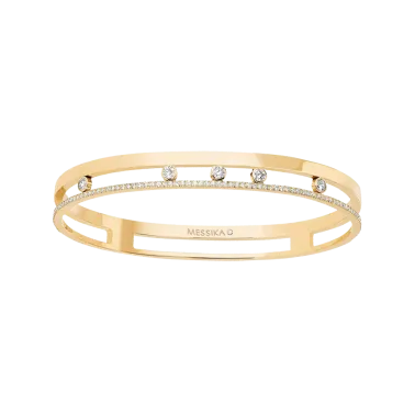 Bangle Messika Move Romane en or jaune et diamants