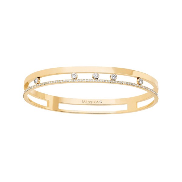 Bangle Messika Move Romane en or jaune et diamants