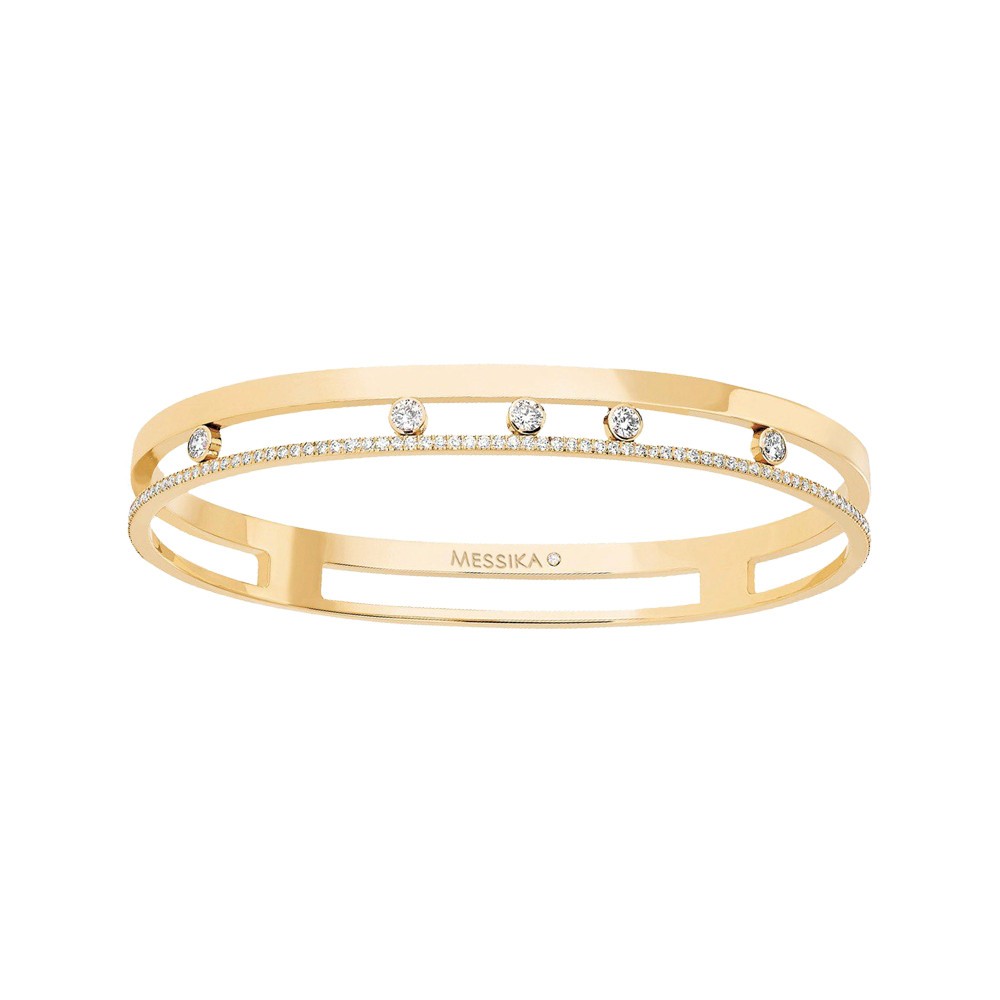 Bangle Messika Move Romane en or jaune et diamants