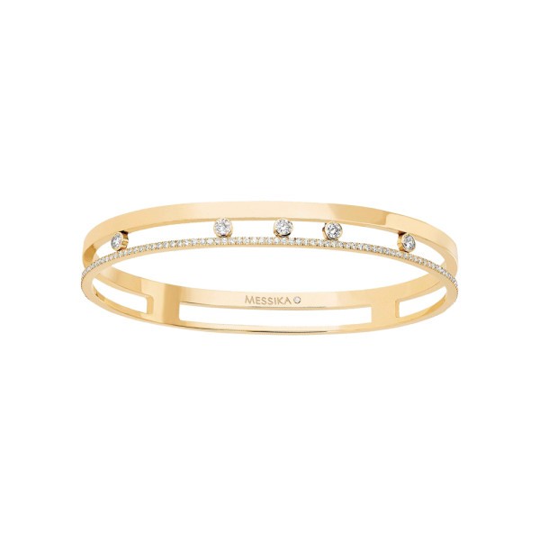 Bangle Messika Move Romane en or jaune et diamants