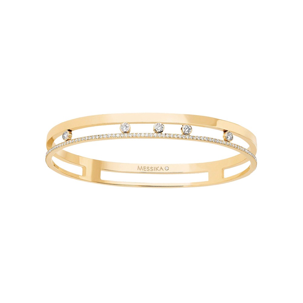 Bangle Messika Move Romane en or jaune et diamants