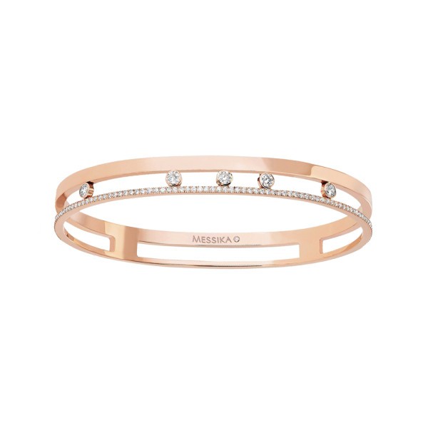 Bangle Messika Move Romane en or rose et diamants