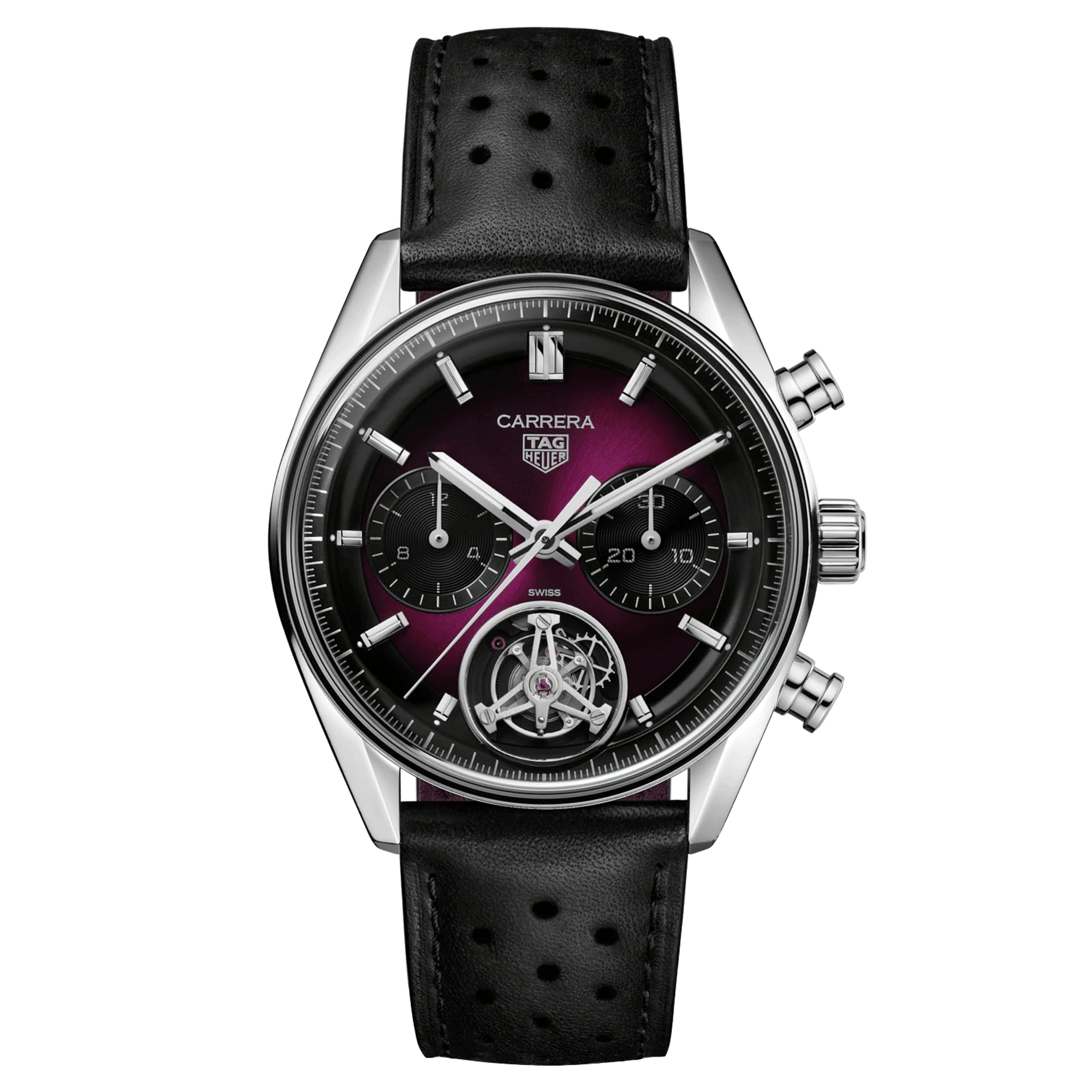 Montre TAG Heuer Carrera Chronograph Tourbillon "Glassbox" automatique 42 mm CBS5017.FC6605