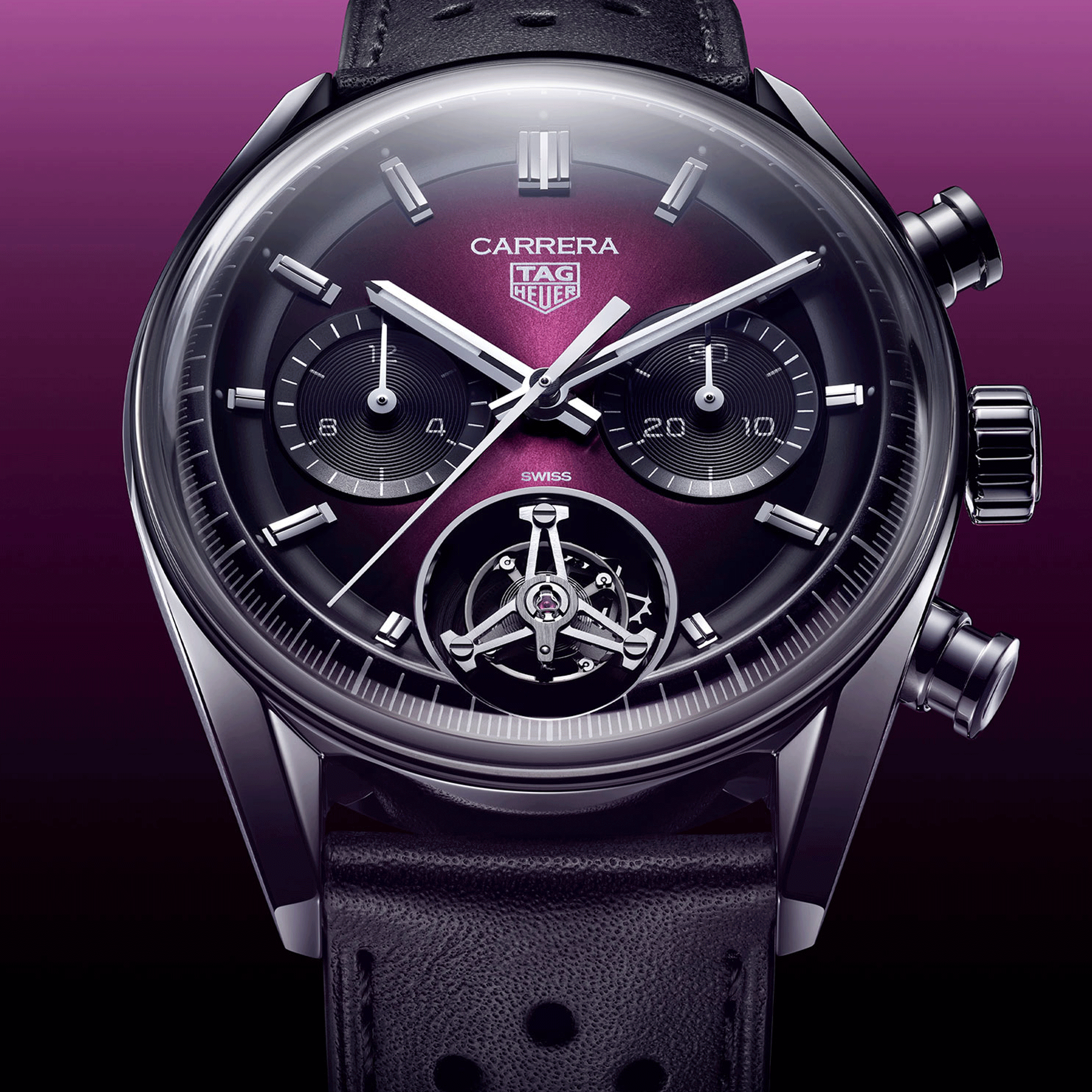 Montre TAG Heuer Carrera Chronograph Tourbillon "Glassbox" automatique 42 mm CBS5017.FC6605