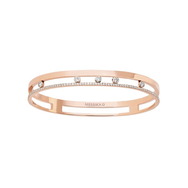 Bangle Messika Move Romane en or rose et diamants