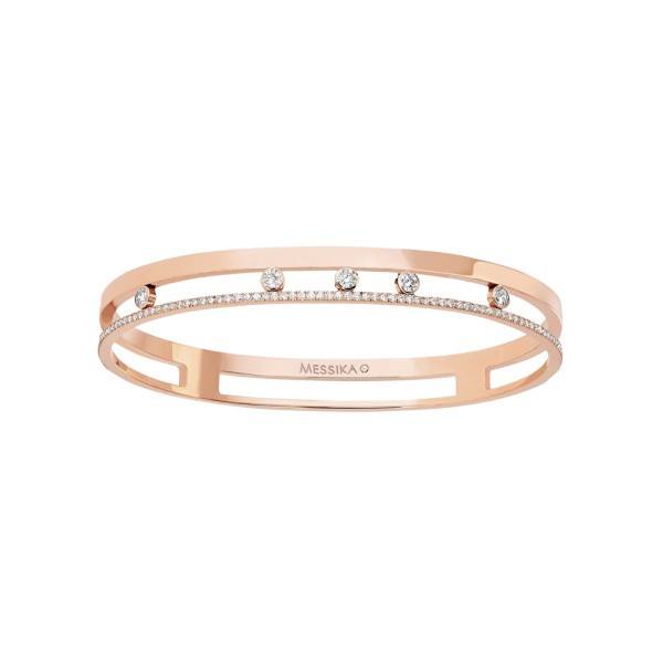 Bangle Messika Move Romane en or rose et diamants