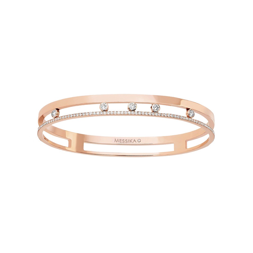 Bangle Messika Move Romane en or rose et diamants