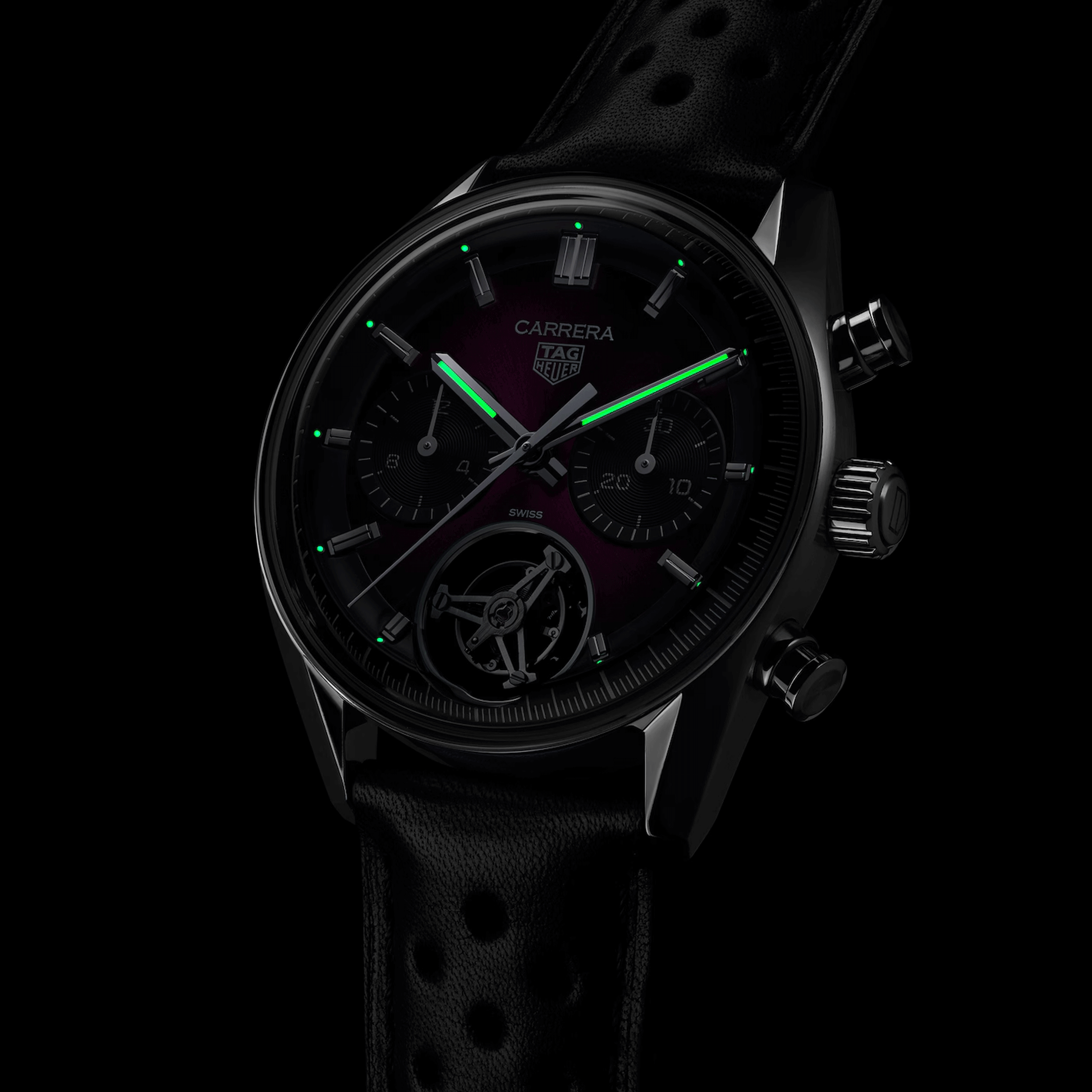 Montre TAG Heuer Carrera Chronograph Tourbillon "Glassbox" automatique 42 mm CBS5017.FC6605