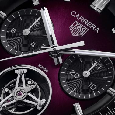 Montre TAG Heuer Carrera Chronograph Tourbillon "Glassbox" automatique 42 mm CBS5017.FC6605