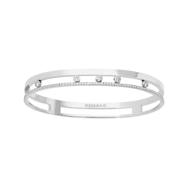 Bangle Messika Move Romane en or blanc et diamants