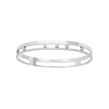Bangle Messika Move Romane en or blanc et diamants