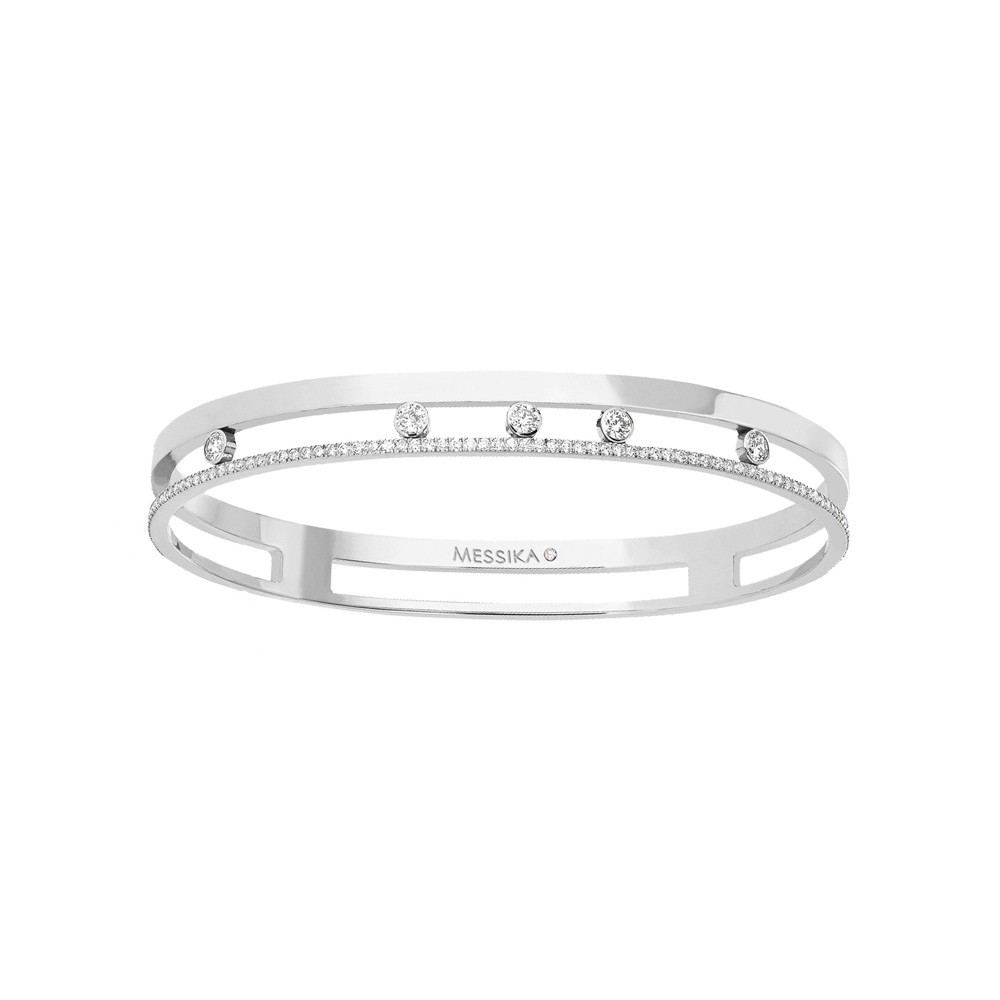 Bangle Messika Move Romane en or blanc et diamants