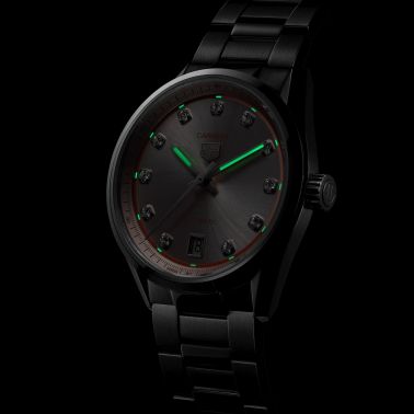 Montre TAG Heuer Carrera Date automatique index diamants cadran rose bracelet acier 36 mm WBN231D.BA0001