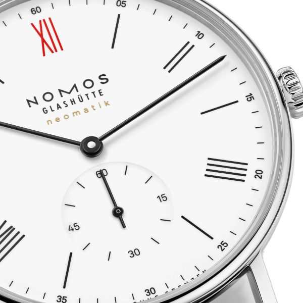 NOMOS Ludwig Neomatik 39 Doctors Without Borders automatic watch white dial black leather strap 38.5 mm 250.S2