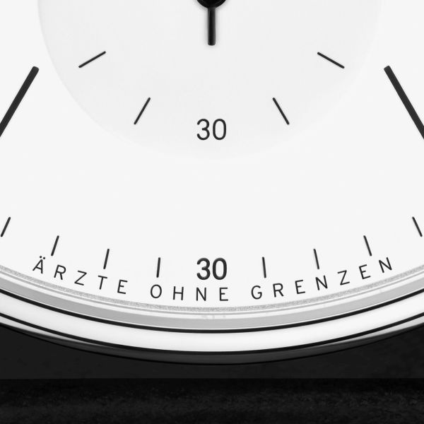 NOMOS Ludwig Neomatik 39 Doctors Without Borders automatic watch white dial black leather strap 38.5 mm 250.S2