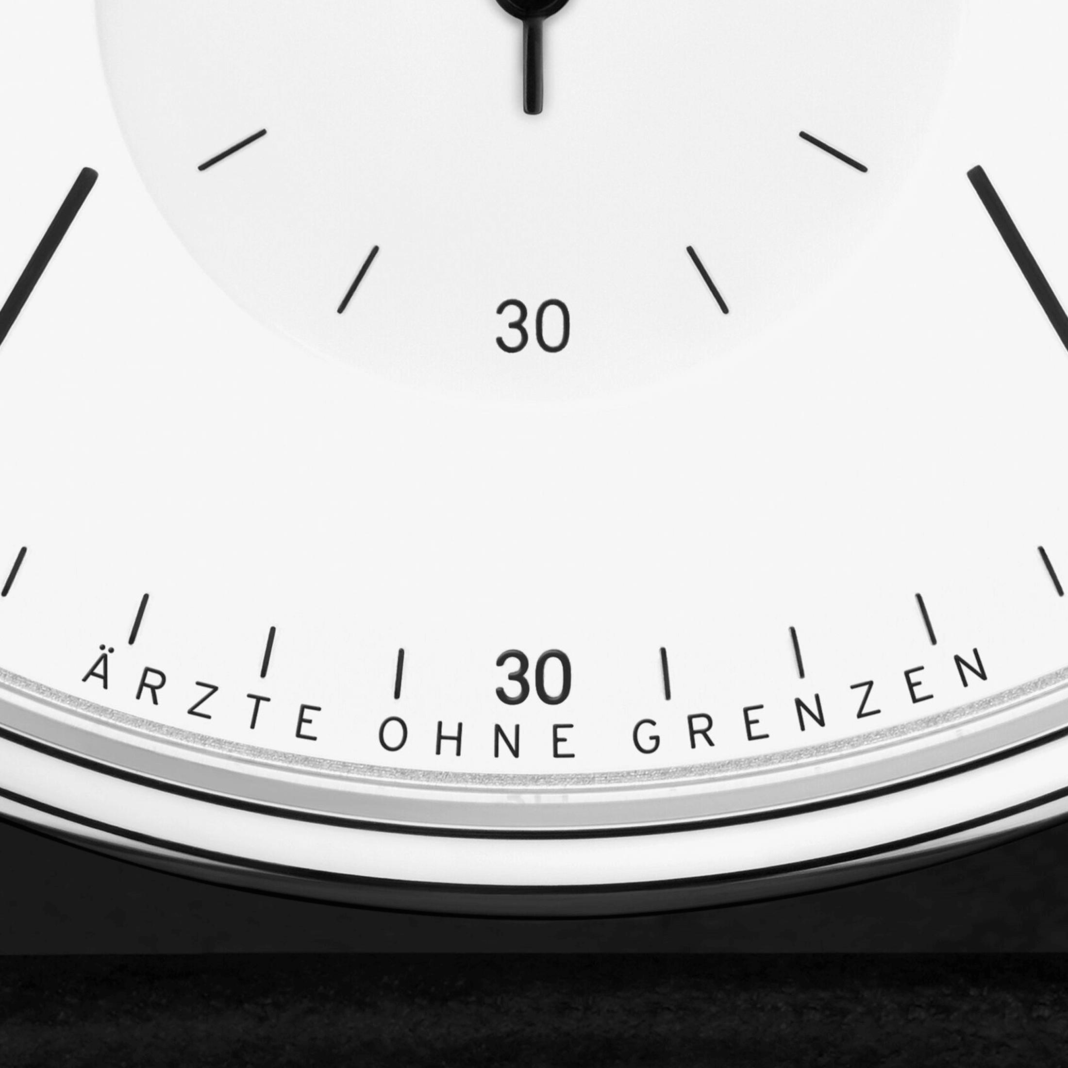 NOMOS Ludwig Neomatik 39 Doctors Without Borders automatic watch white dial black leather strap 38.5 mm 250.S2