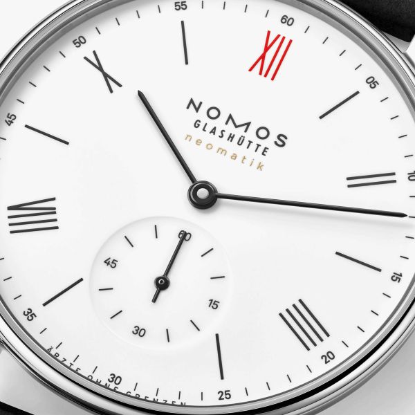 NOMOS Ludwig Neomatik Doctors Without Borders automatic watch white dial black leather strap 36 mm 282.S2