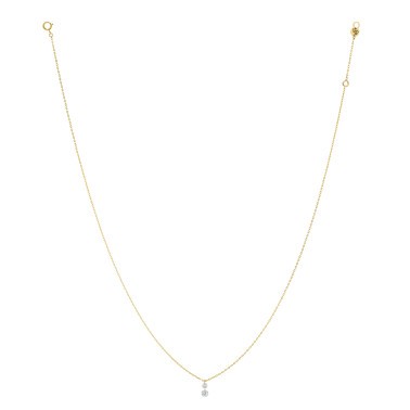 Collier La Brune et La Blonde 360° Duo en or jaune 2 diamants taille brillant 0,20 carat