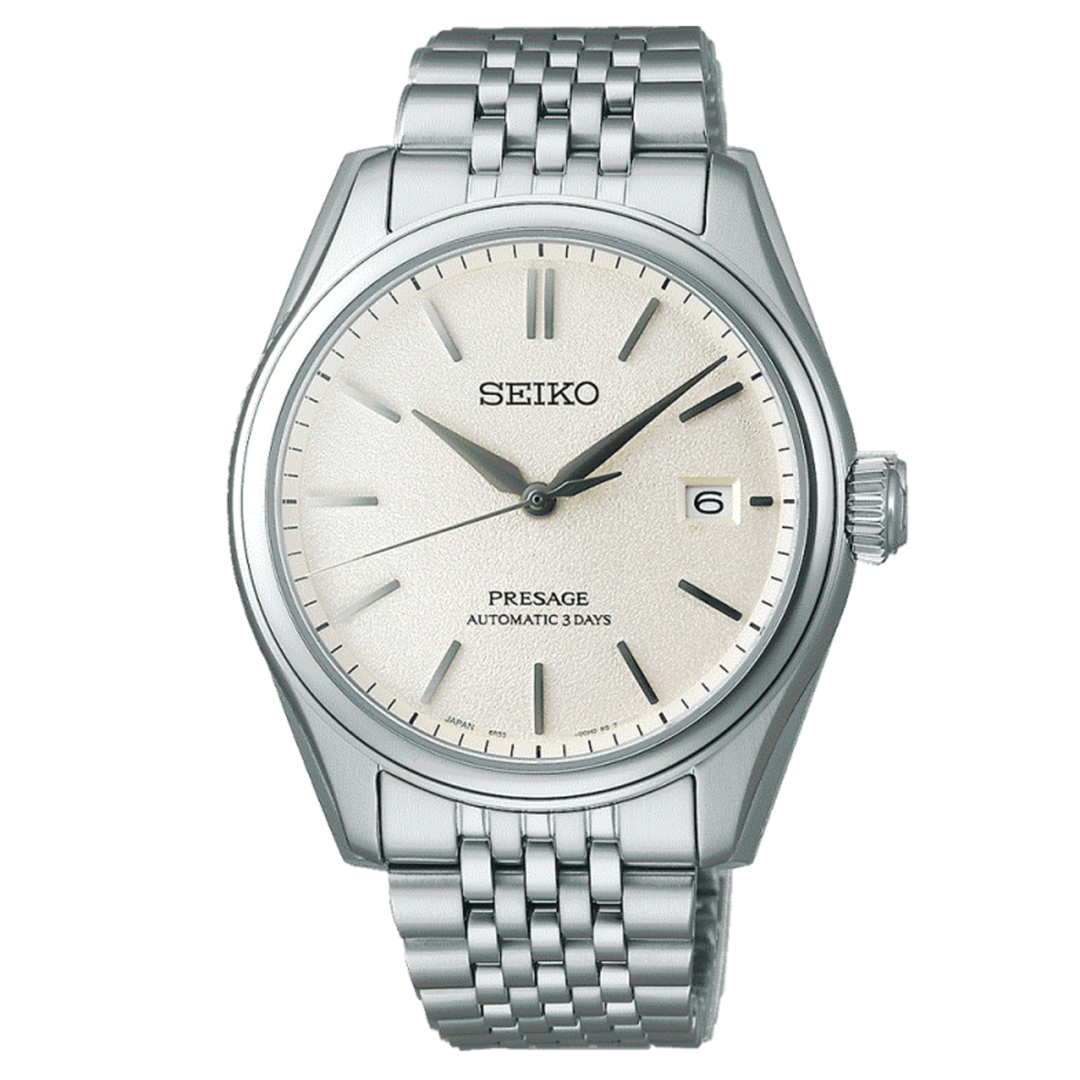 Seiko Presage automatic watch white dial steel bracelet 40.2 mm SPB463J1