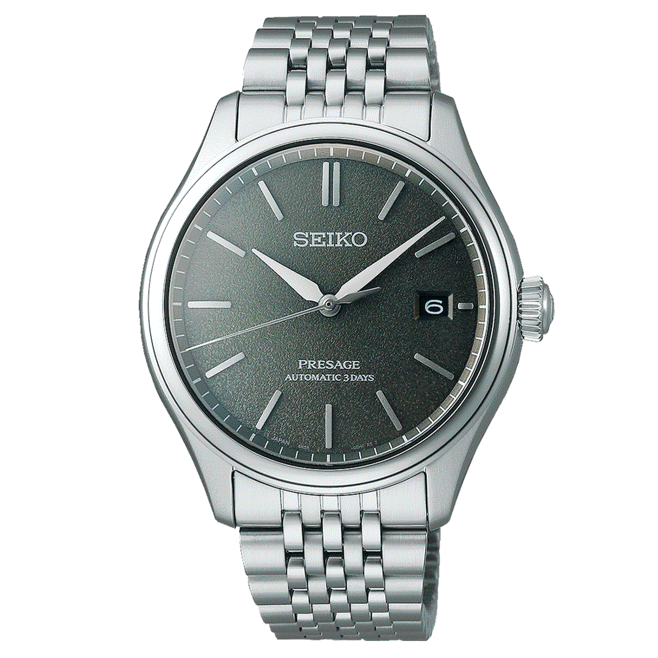 Seiko Presage automatic watch green dial steel bracelet 40.2 mm SPB465J1