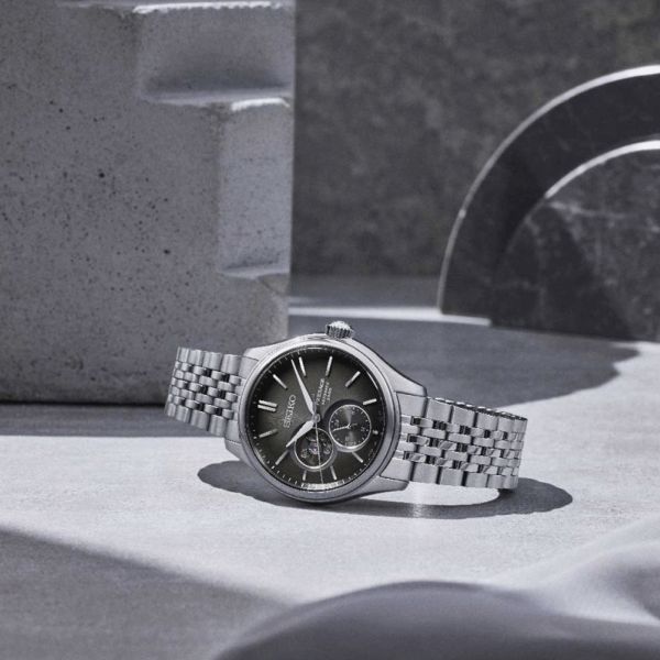 Seiko Presage Open Heart automatic watch black dial stainless steel bracelet 40.2 mm SPB471J1