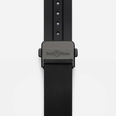 Bell & Ross BR X5 Blue Lum automatic watch black dial black rubber strap 41 mm BRX5R-BLUM-TC/SRB