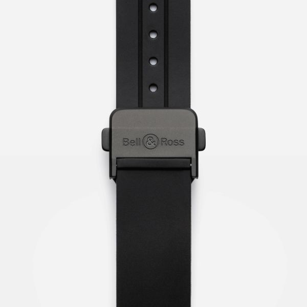 Bell & Ross BR X5 Blue Lum automatic watch black dial black rubber strap 41 mm BRX5R-BLUM-TC/SRB