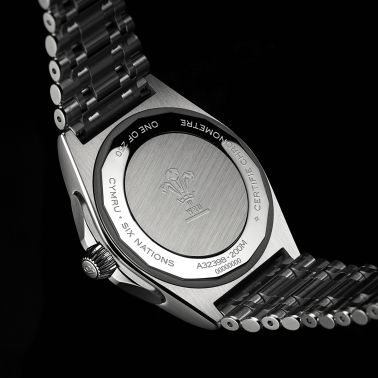 Breitling Chronomat GMT Six Nations Wales automatic watch burgundy dial steel bracelet 40 mm A323988B1K1A1