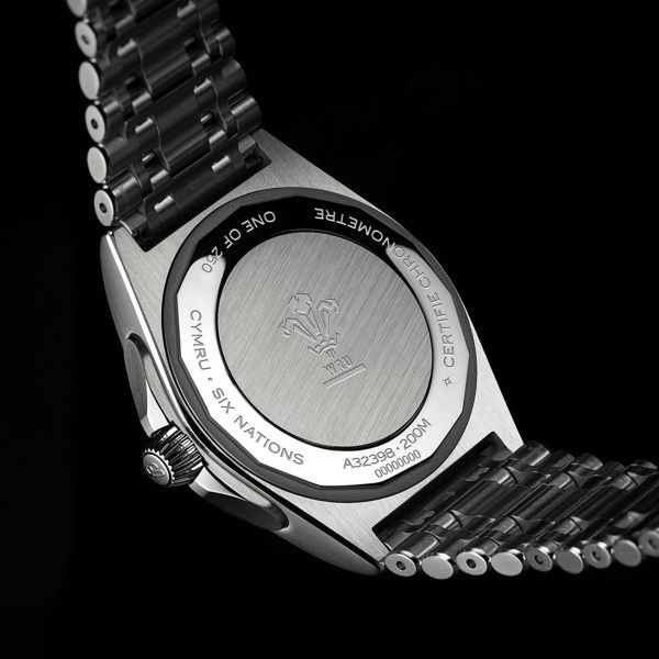 Breitling Chronomat GMT Six Nations Wales automatic watch burgundy dial steel bracelet 40 mm A323988B1K1A1