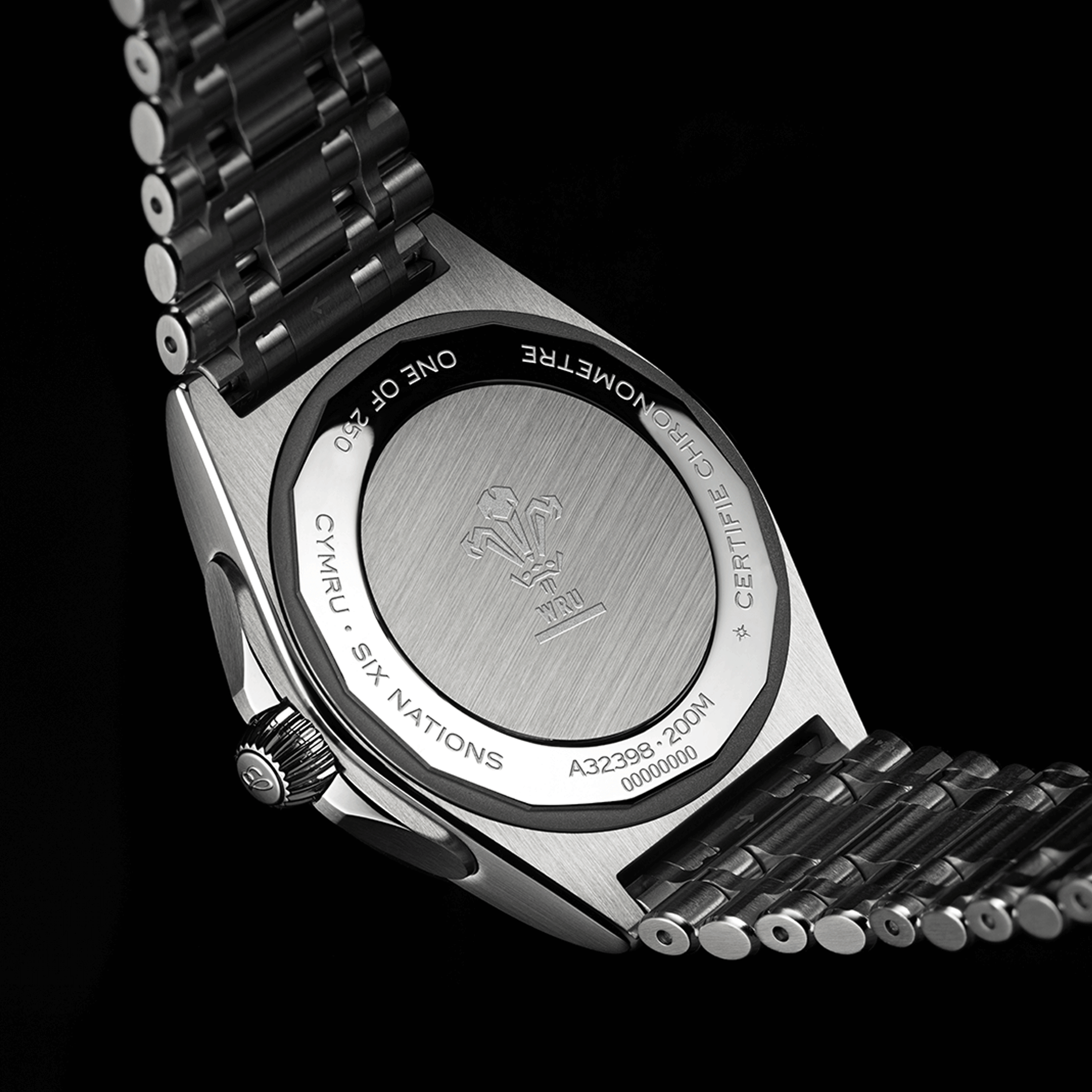 Breitling Chronomat GMT Six Nations Wales automatic watch burgundy dial steel bracelet 40 mm A323988B1K1A1