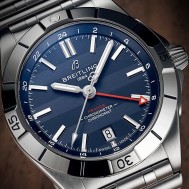 Breitling Chronomat GMT Six Nations France automatic watch blue dial steel bracelet 40 mm A323989B1C1A1