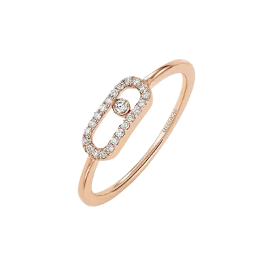 Bague Messika Move Uno en or rose et diamants