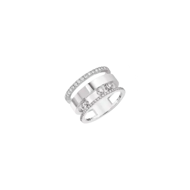 Bague Messika Move Romane grand modèle en or blanc et diamants