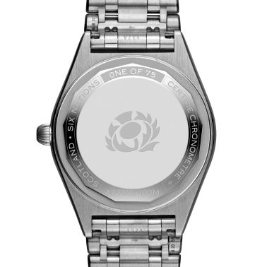 Breitling Chronomat Six Nations Scotland quartz watch blue dial steel bracelet 32 mm A773106A1C1A1