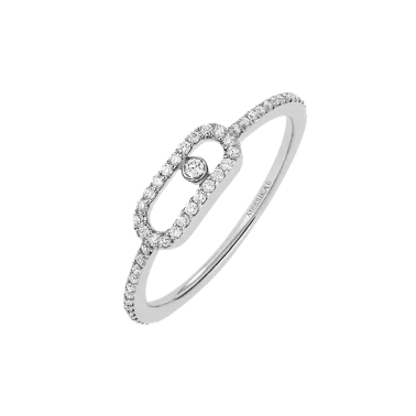 Bague Messika Move Uno Pavée en or blanc et diamants