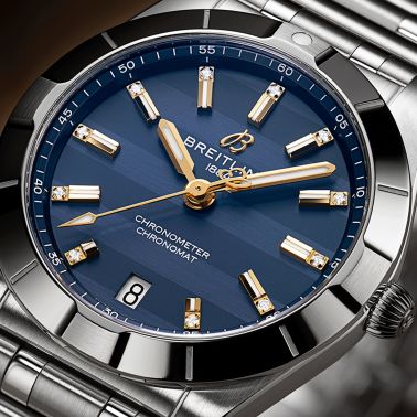 Breitling Chronomat Six Nations France quartz blue dial steel bracelet 32 mm A773109A1C1A1