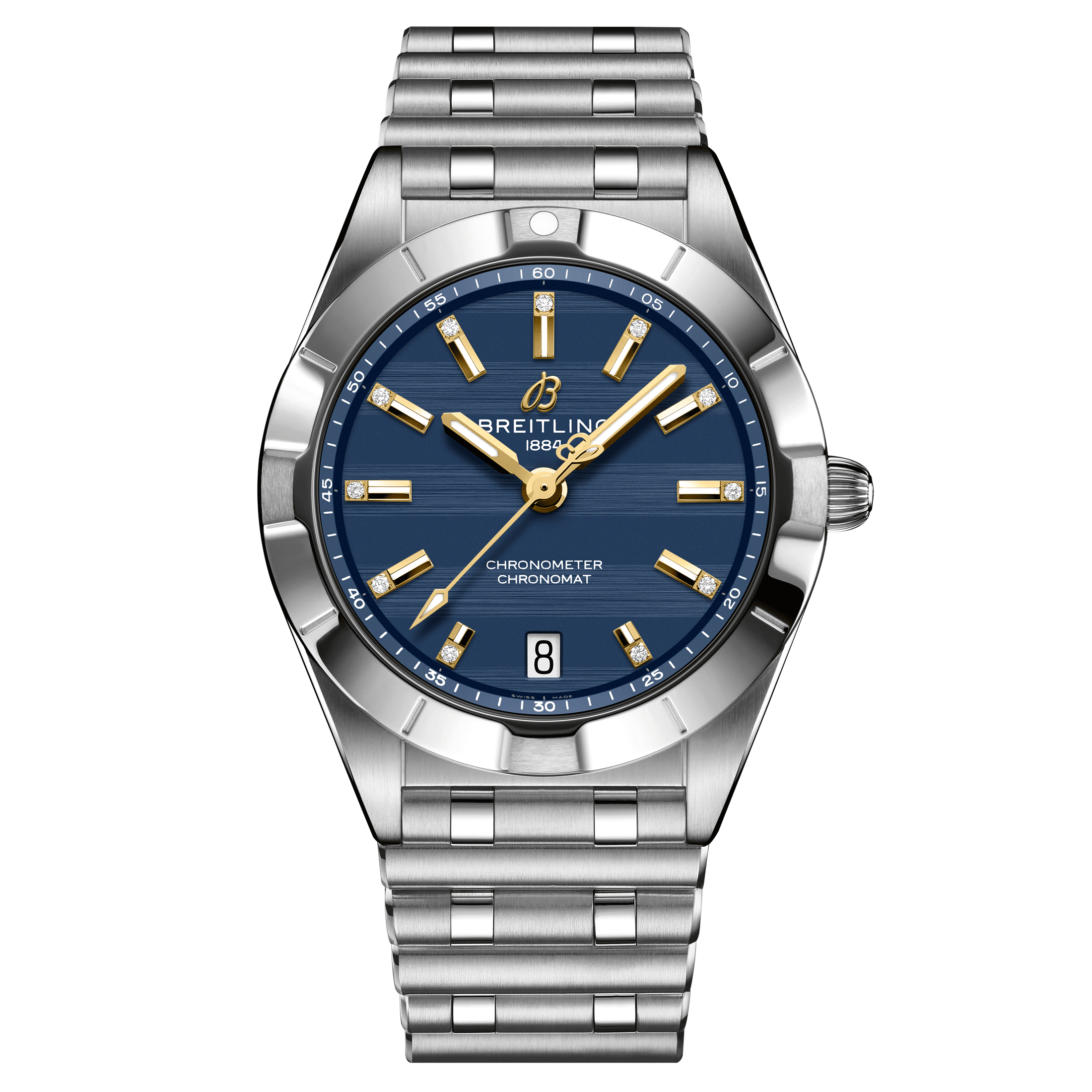 Breitling Chronomat Six Nations France quartz blue dial steel bracelet 32 mm A773109A1C1A1