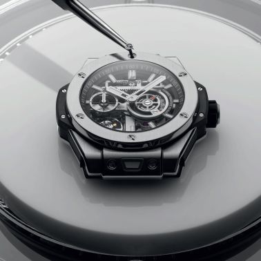 Hublot Big Bang Meca-10 Titanium mechanical watch skeleton dial black rubber strap 42 mm 444.NX.1170.RX