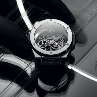 Hublot Big Bang Meca-10 Titanium mechanical watch skeleton dial black rubber strap 42 mm 444.NX.1170.RX