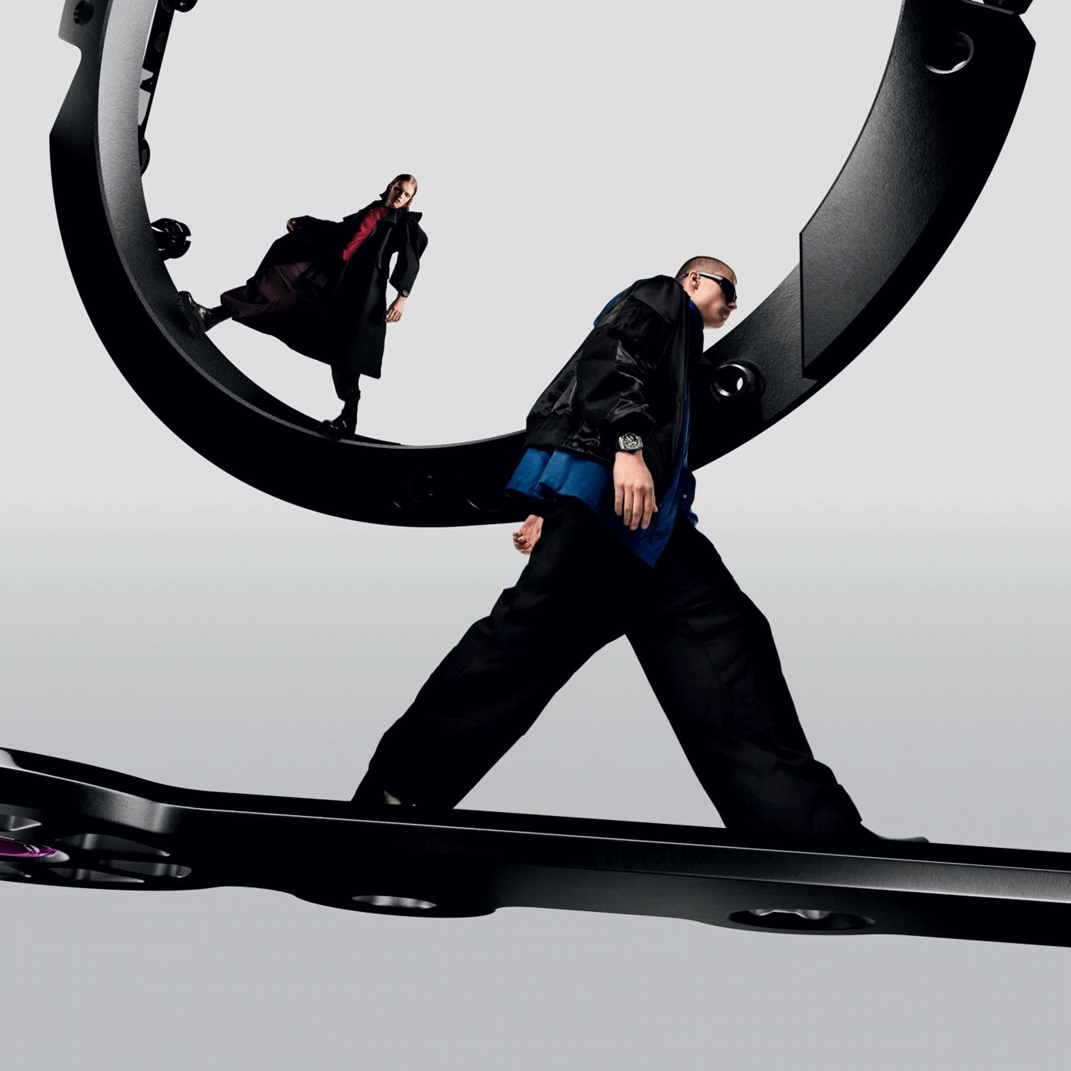 Montre Hublot Big Bang Meca-10 Titanium mécanique cadran squelette bracelet caoutchouc noir 42 mm 444.NX.1170.RX