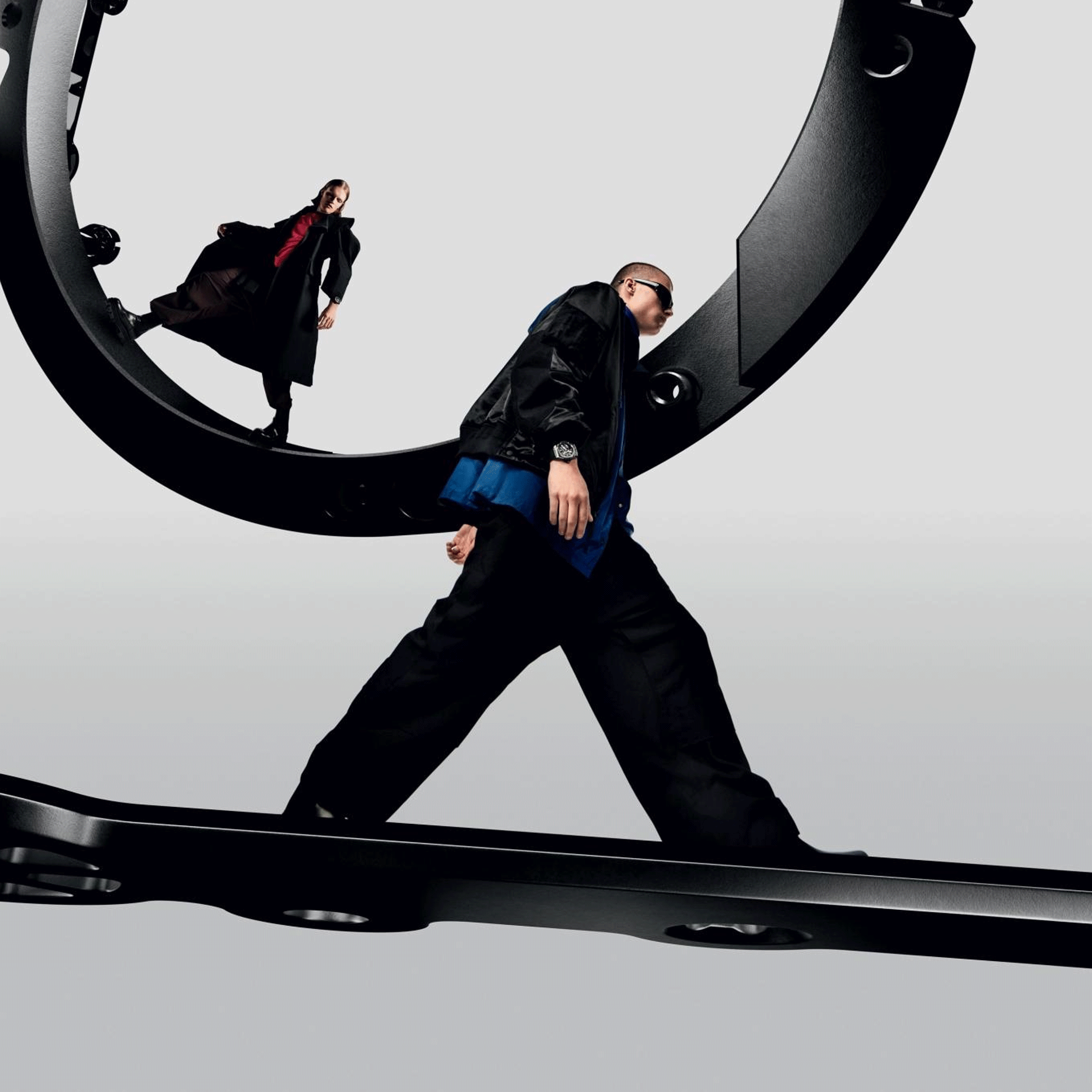 Hublot Big Bang Meca-10 Frosted Carbon mechanical watch skeleton dial black fabric strap 42 mm 444.QN.1170.NR