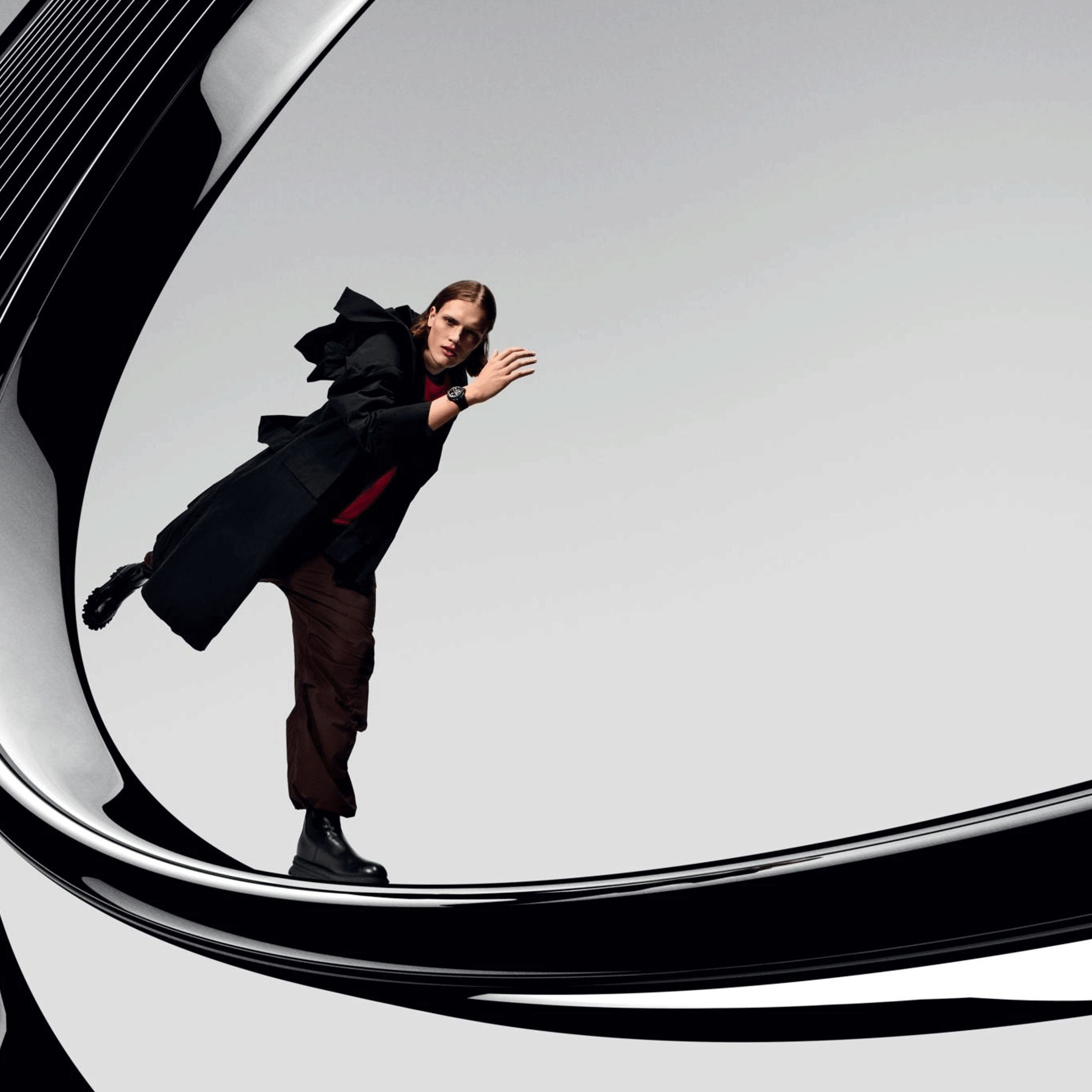 Hublot Big Bang Meca-10 Frosted Carbon mechanical watch skeleton dial black fabric strap 42 mm 444.QN.1170.NR